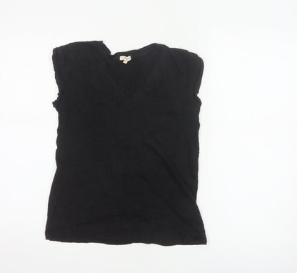 Jigsaw Women's Black Linen V-Neck Sleeveless T-Shirt XS
