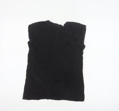 Jigsaw Women's Black Linen V-Neck Sleeveless T-Shirt XS