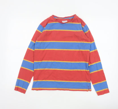 FatFace Boys Red Striped Long Sleeve Cotton T-Shirt 12-13 Years