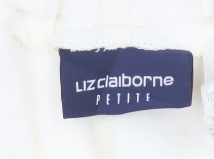 Liz Claiborne Petite Women's Ivory Viscose Wide-Leg Trousers UK 8