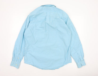 Ralph Lauren Men's Blue Check Button-Down Long Sleeve Shirt M
