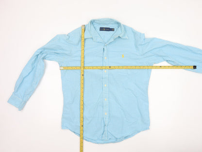 Ralph Lauren Men's Blue Check Button-Down Long Sleeve Shirt M