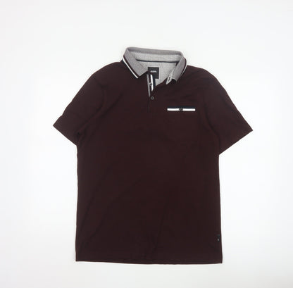 Burton Menswear London Men’s Brown Polo Shirt Size M Cotton Blend