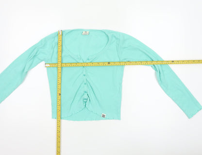 Lucy & Yak Women’s Green Cropped Button-Up Cotton Top L