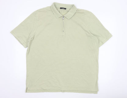 Jack & Jones Premium Men’s Beige 1/4 Zip Polo Shirt XXL Cotton