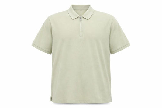 Jack & Jones Premium Men’s Beige 1/4 Zip Polo Shirt XXL Cotton