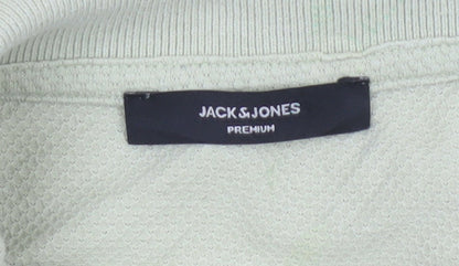 Jack & Jones Premium Men’s Beige 1/4 Zip Polo Shirt XXL Cotton