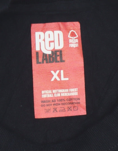 Nottingham Forest Red Label Mens Black XL Psycho Graphic T-Shirt