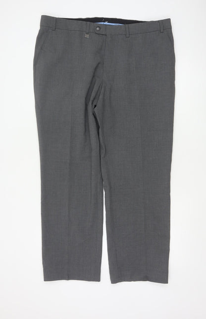 Douglas Men's Grey Wool Blend Dress Pants 40R Regular Fit