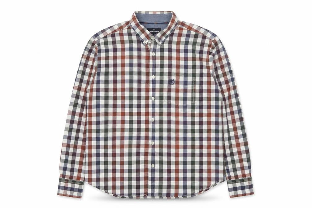 Marks & Spencer Blue Harbour Men's Multicoloured Check Cotton Long Sleeve Shirt L