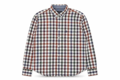 Marks & Spencer Blue Harbour Men's Multicoloured Check Cotton Long Sleeve Shirt L