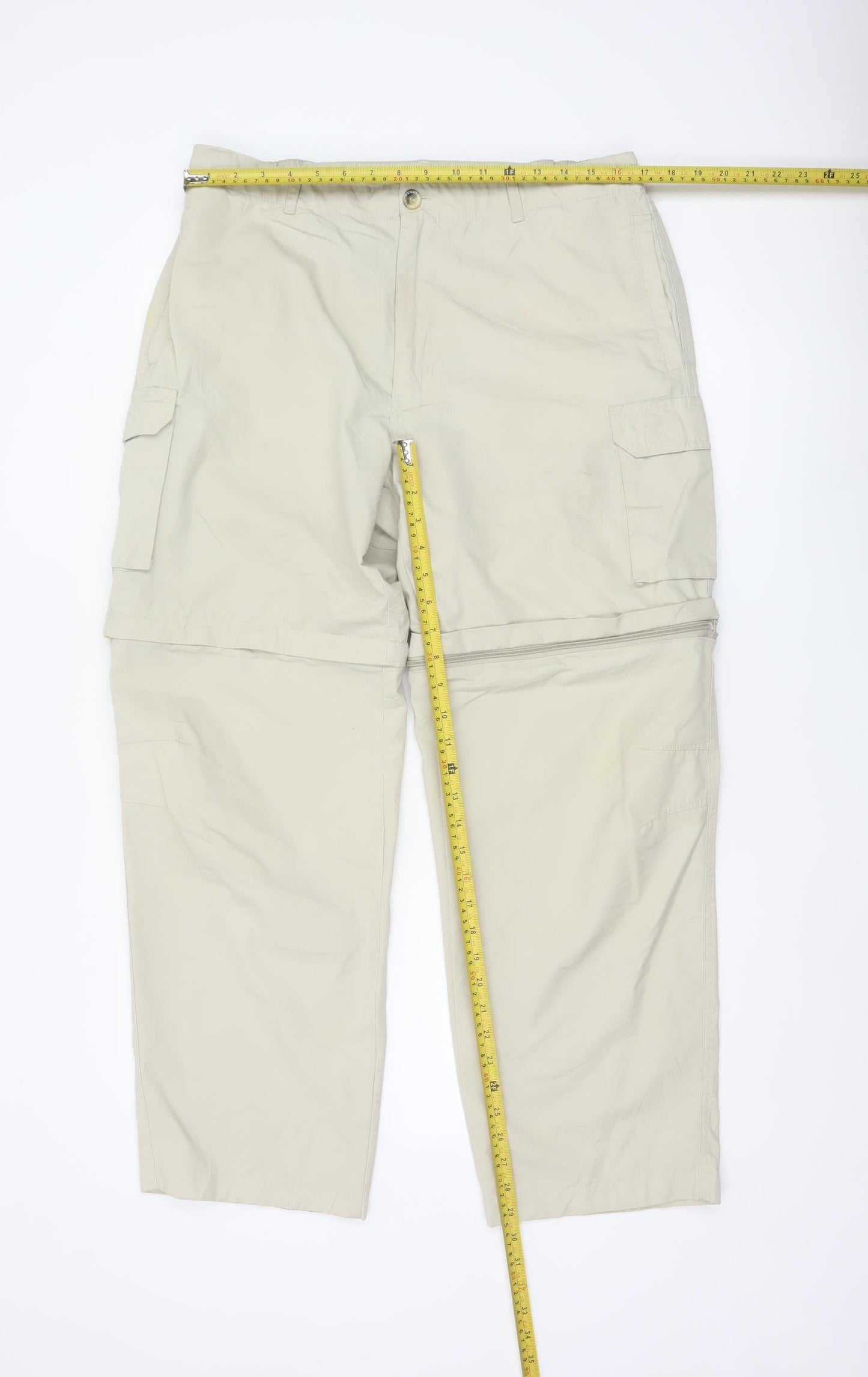 Regatta Men's Beige Cargo Convertible Trousers Size L 36W 31L