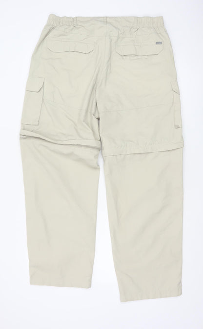 Regatta Men's Beige Cargo Convertible Trousers Size L 36W 31L