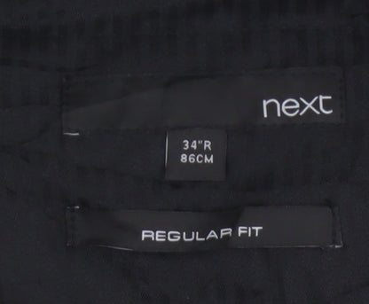 Next Men's Brown Pinstripe Regular Fit Dress Trousers 34R