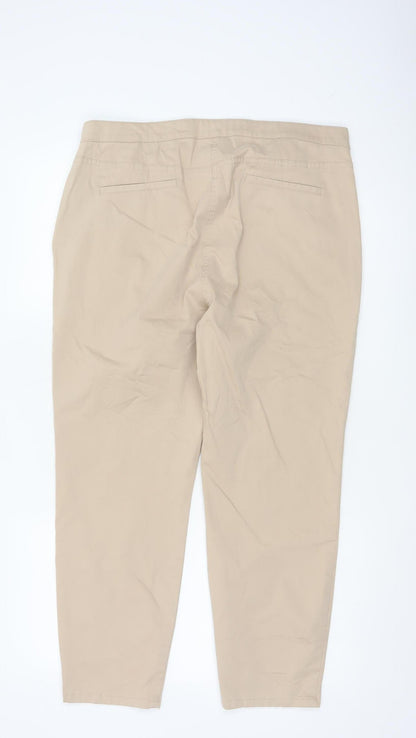 Marks and Spencer Women’s Beige Chino Trousers Size 16 Stretch Comfort