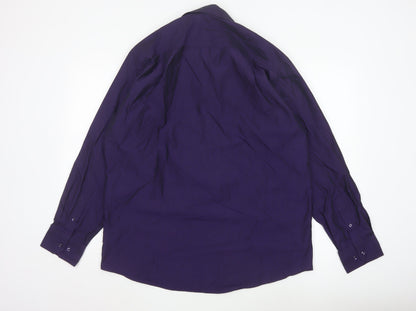 Taylor & Wright Men's Purple Long Sleeve Tailored Fit Shirt 16.5