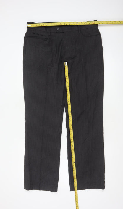 Next Men's Black Pinstripe Dress Pants Size 34R Regular Fit