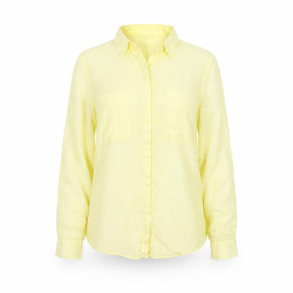 Marks and Spencer Women's Yellow Linen Button-Up Shirt UK 8