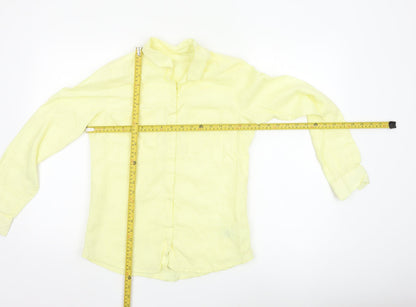 Marks and Spencer Women's Yellow Linen Button-Up Shirt UK 8