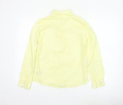 Marks and Spencer Women's Yellow Linen Button-Up Shirt UK 8