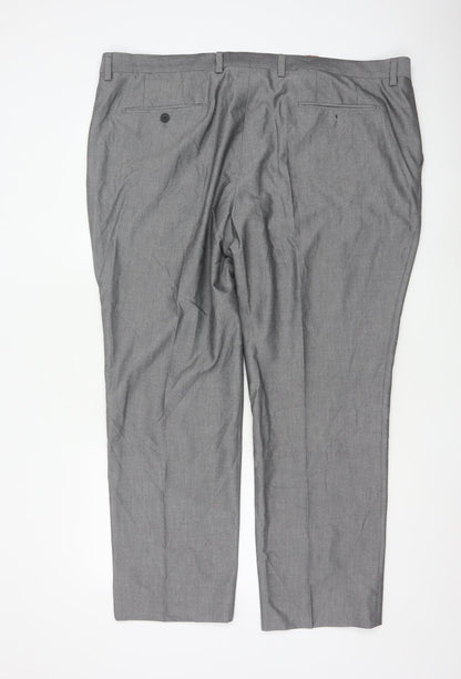 Next Men's Grey Regular Fit Dress Pants 44W 31L Formal Trousers