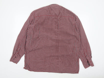 Next Men's Red Check Long Sleeve Button-Up Shirt Size L