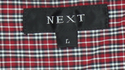 Next Men's Red Check Long Sleeve Button-Up Shirt Size L