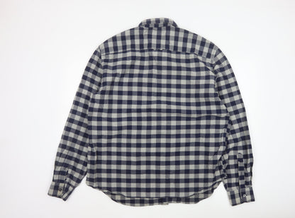 Marks and Spencer Men’s Blue Check 2XL Slim Fit Oxford Shirt
