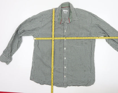JP Cole Men's Green Check Cotton Long Sleeve Button-Up Shirt XL
