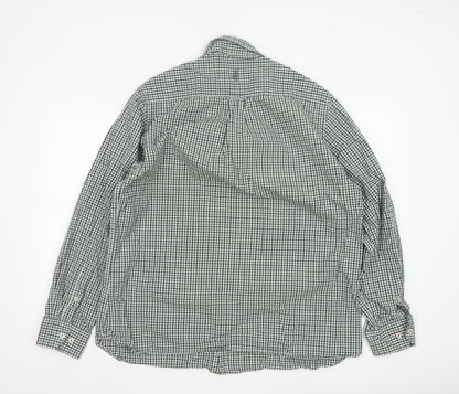 JP Cole Men's Green Check Cotton Long Sleeve Button-Up Shirt XL