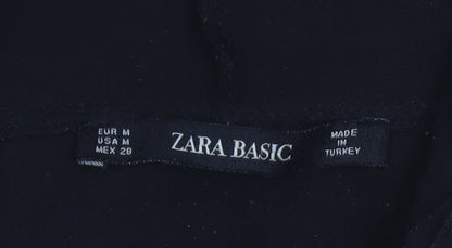 Zara Basic Women's Black Leopard Half Zip Hoodie Size 12