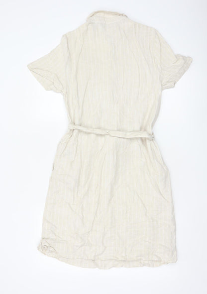 Marks and Spencer Women’s Beige Linen Blend Shirt Dress Size 10