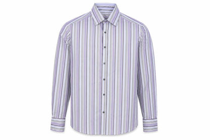 Marks & Spencer Autograph Men's Purple Stripe Cotton Shirt L