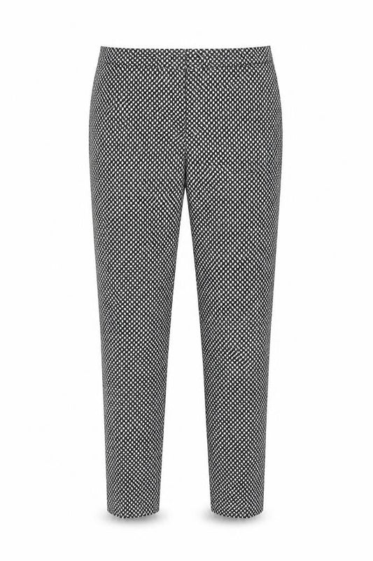 New Look Petite Black Geometric Slim Trousers Size 10