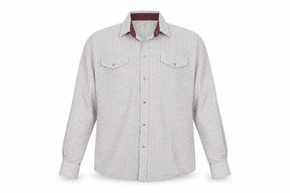 Harvey Parker Men's Beige Check Cotton Button-Up Shirt L