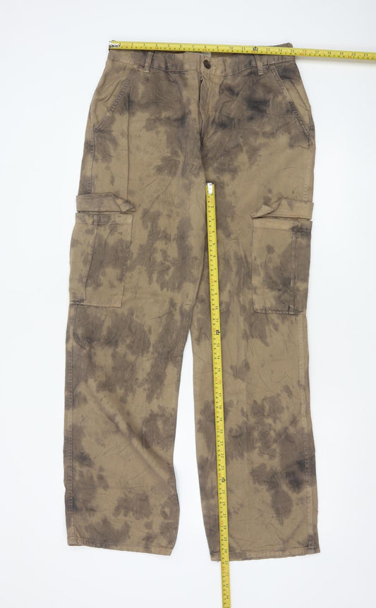 STR Women’s Beige Cargo Trousers Size 16 Cotton Utility Style