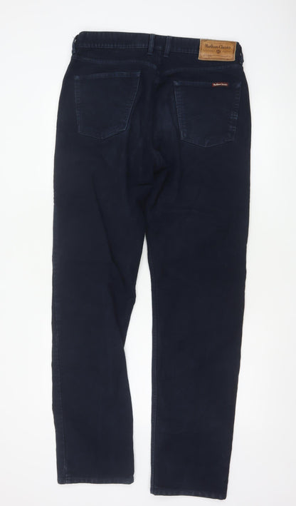 Marlboro Classics Men's Blue Chino Trousers Size L 34x34 Regular Fit