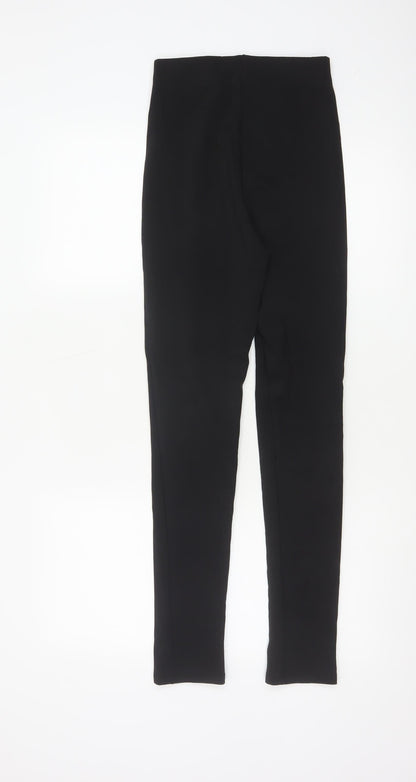 Zara Womens Black Slim Fit Trousers Size Small Polyamide Blend