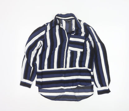 Next Women’s Petite Blue Striped Button-Up Shirt Size 6