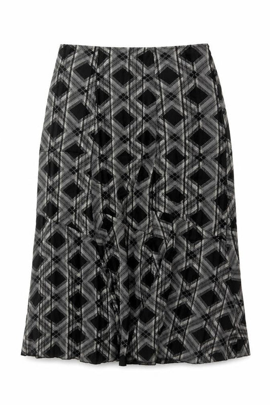 Marks and Spencer Per Una Women's Black Geometric A-Line Midi Skirt Size 18L