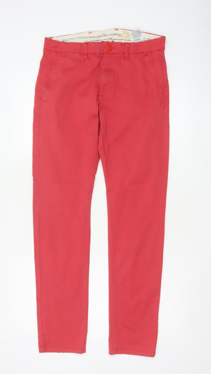 SELECTED HOMME Men's Red Slim Fit Chino Trousers W31 L32