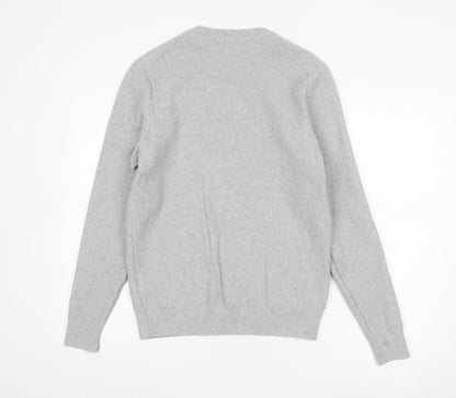 Marks and Spencer Mens Grey Cotton Blend Crew Neck Jumper Size S