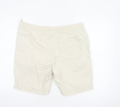 Marks and Spencer Men's Beige L Sweat Shorts with Drawstring Waist
