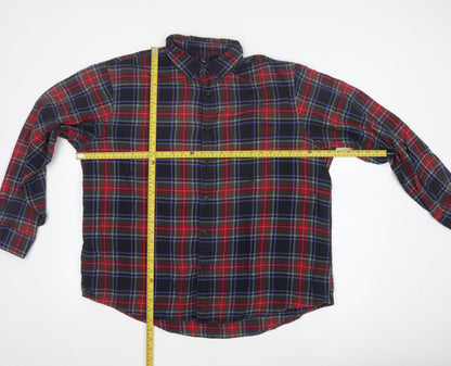 Lands' End Men's Multicoloured Plaid Flannel Shirt XL Regular Fit