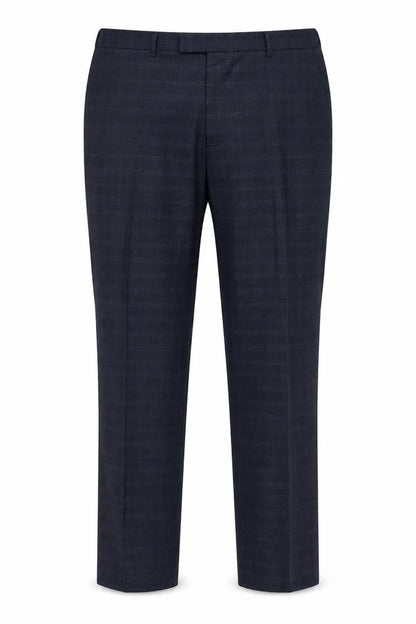 Fellini Men's Blue Check Formal Dress Trousers 40R
