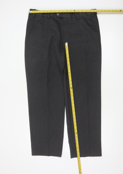 Marks and Spencer Men's Grey Regular Fit Dress Trousers 36W 29L