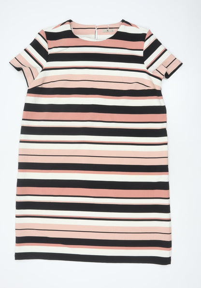 Tu Women’s Multicoloured Striped Shift Dress Size 20 Short Sleeve
