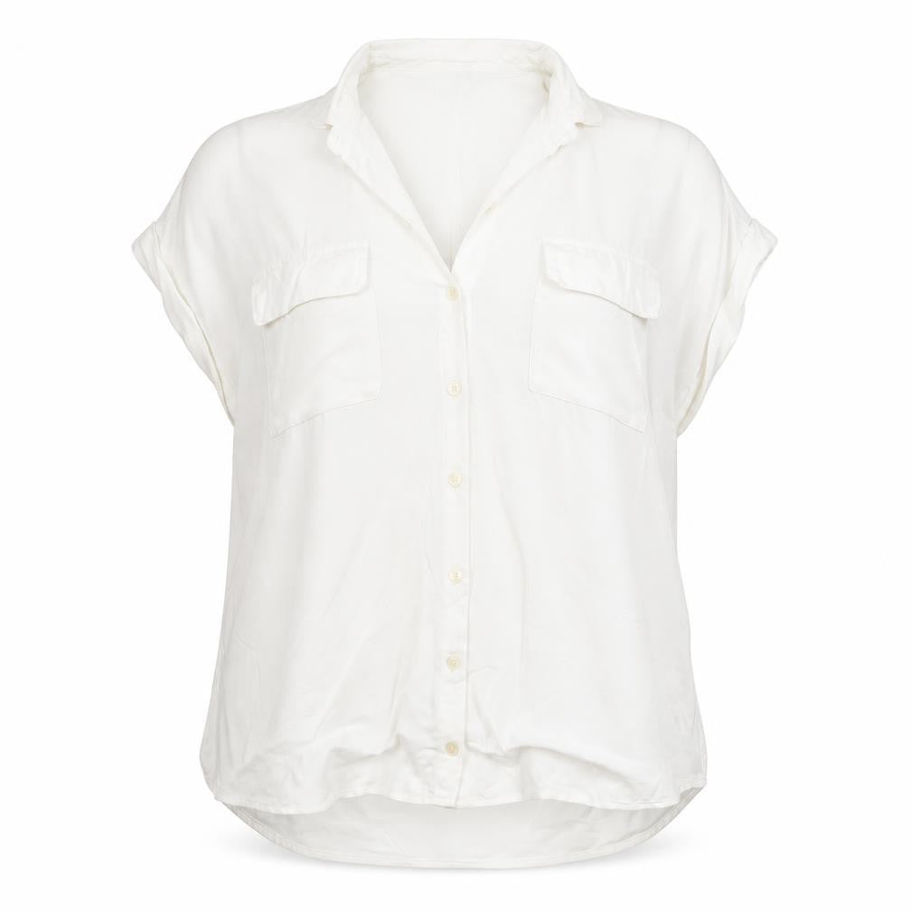 Marks & Spencer Women White Size 12 Sleeveless Button-Up Shirt