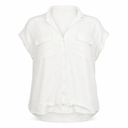 Marks & Spencer Women White Size 12 Sleeveless Button-Up Shirt