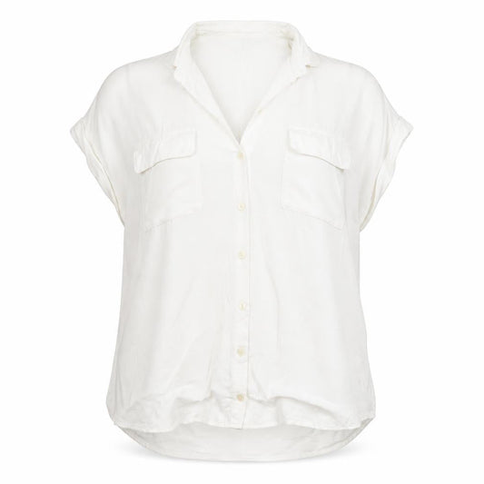 Marks & Spencer Women White Size 12 Sleeveless Button-Up Shirt